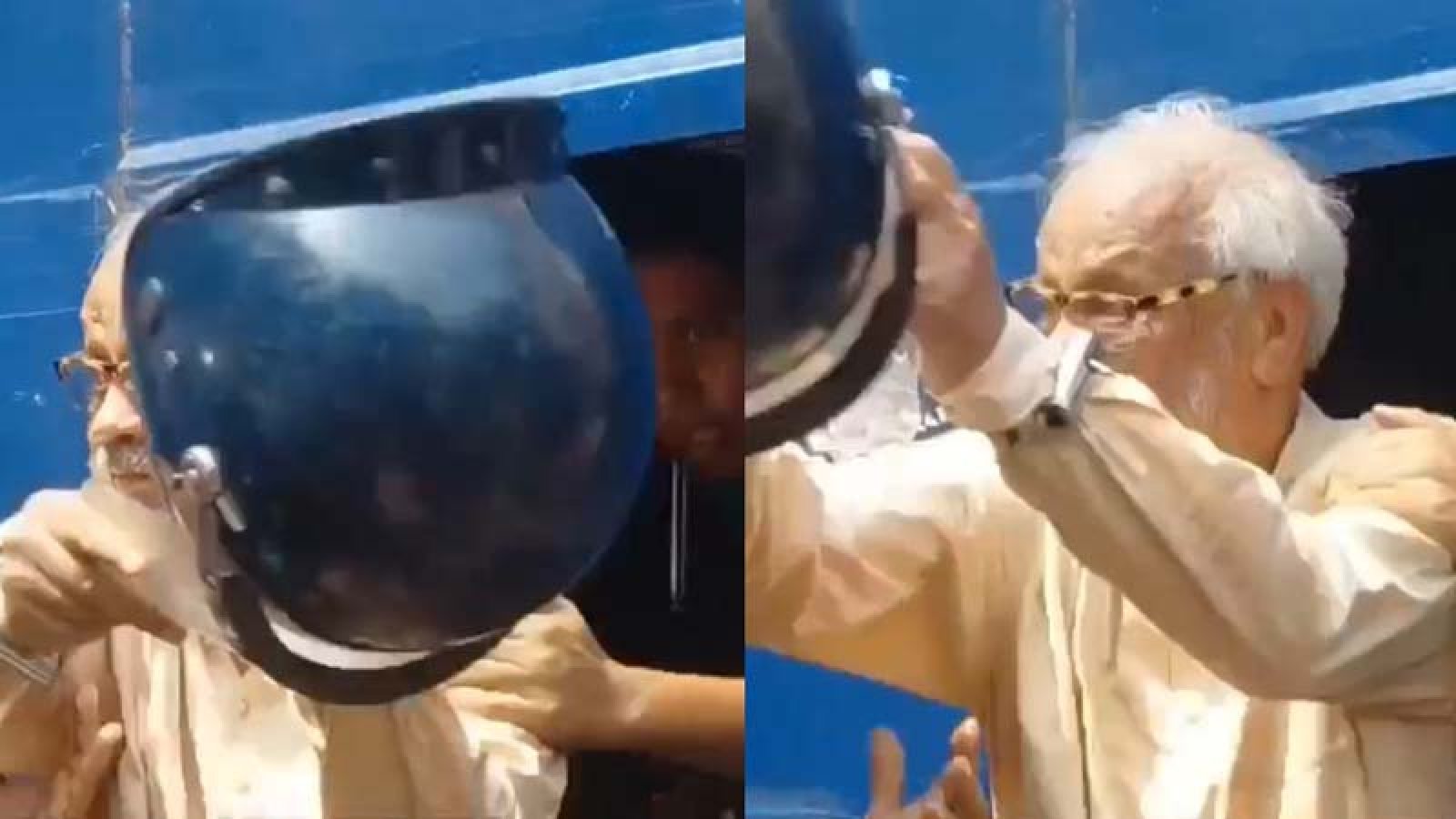 আদালতে ঢোকার আগে হেলমেট ছুড়ে ফেললেন আখতারুজ্জামান