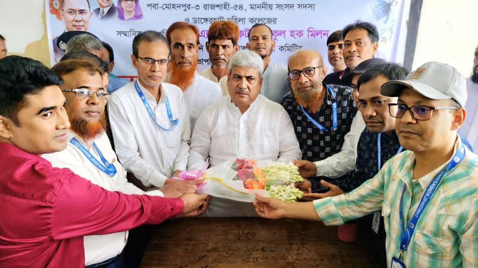 পবায় ফুলেল শুভেচ্ছায় সিক্ত এমপি মিলন, শিক্ষার মানোন্নয়নে জোর