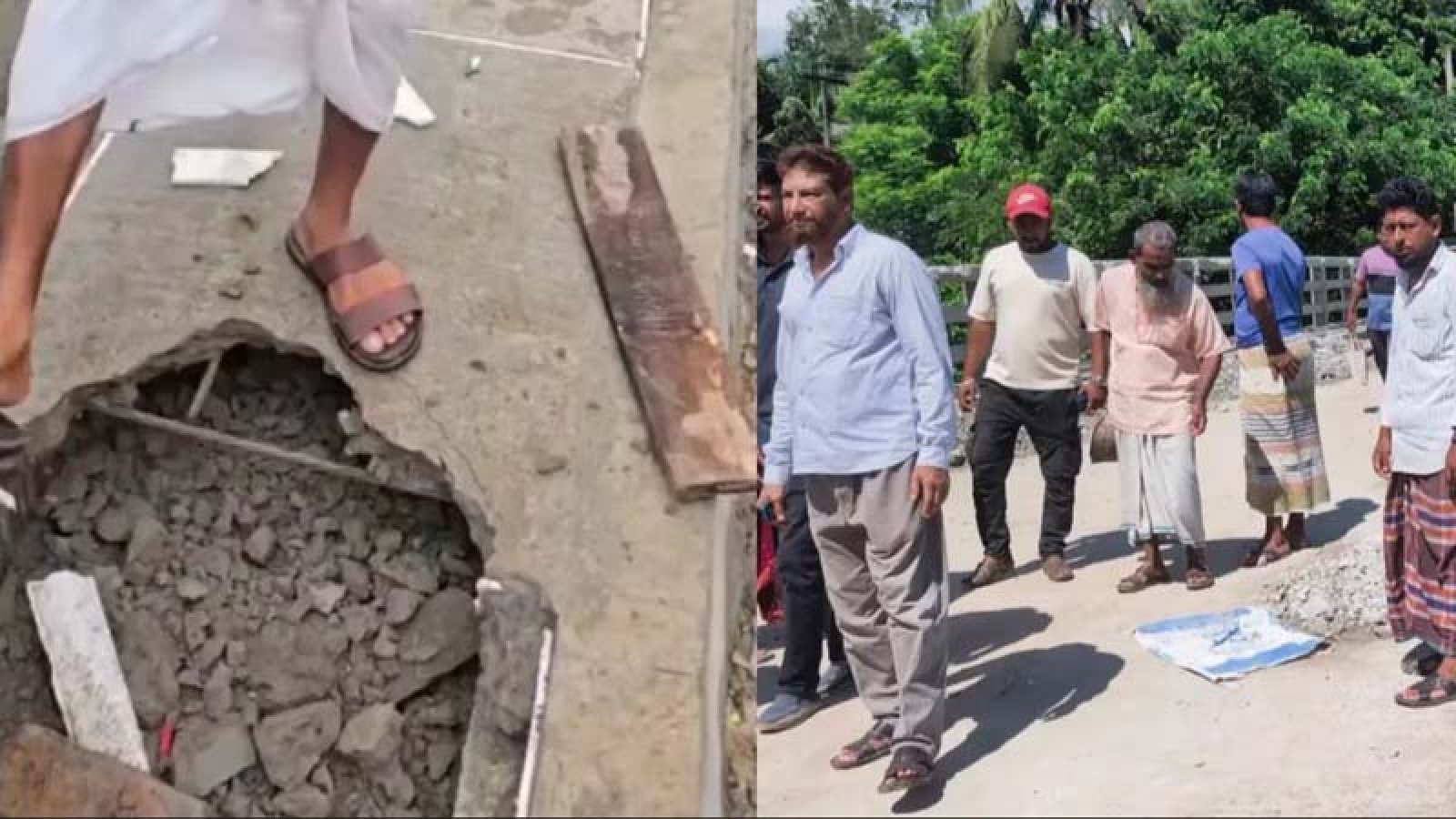 এবার নোয়াখালীতে ৭ কোটি টাকার সেতুতে রডের বদলে জিআই তার