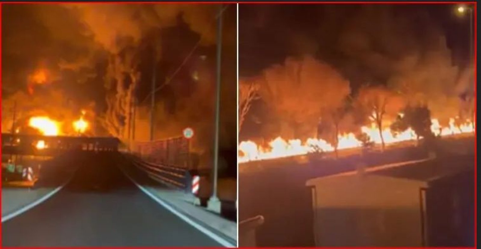 ইরানে তেলের ডিপোয় ইসরায়েলি হামলার পর রাস্তায় ‘আগুনের নদী’