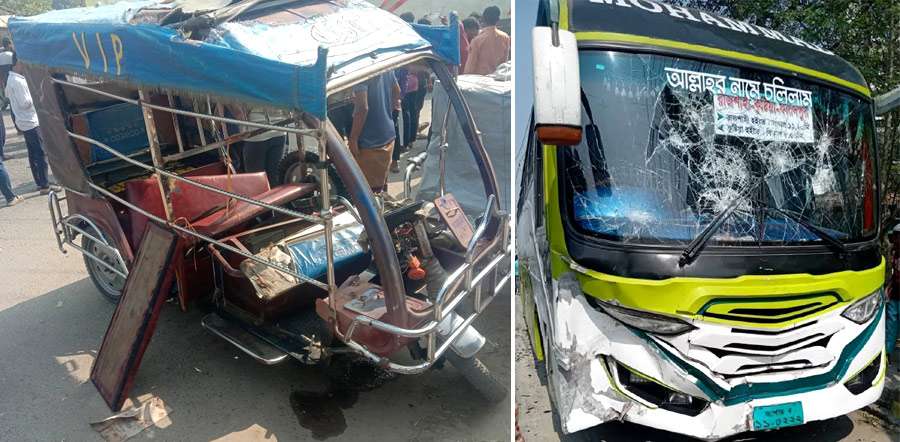 নগরীতে বাসের ধাক্কায় অটোরিকশা চালক নিহত, প্রতিবাদে সড়ক অবরোধ