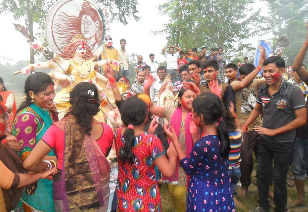 বাঘায় ৪৬ পূজা বিসর্জন