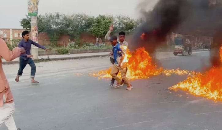 টায়ারে আগুন জ্বালাতে গিয়ে দগ্ধ সাবেক ছাত্রদল নেতা