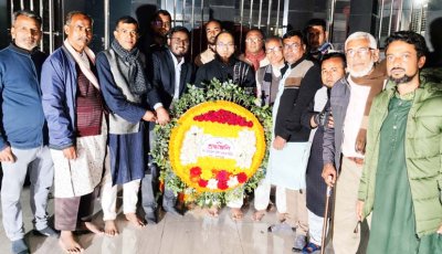 পবায় একুশের প্রথম প্রহরে ভাষা শহীদদের প্রতি শ্রদ্ধা