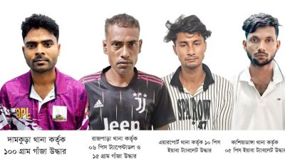 নগরীতে ৪ মাদক ব্যবসায়ী গ্রেপ্তার; গাঁজা, ট্যাপেন্টাডল ও ইয়াবা ট্যাবলেট উদ্ধার