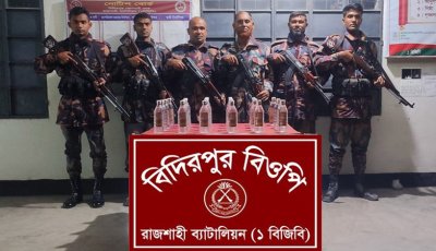 রাজশাহী সীমান্তে ভারতীয় মদ জব্দ