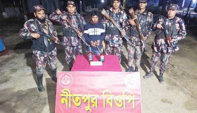 পোরশা সীমান্তে ভারতীয় মদসহ মাদক ব্যবসায়ী আটক