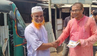 সিংড়ায় ছাতার দিঘি ইউনিয়নে গণসংযোগে চেয়ারম্যান প্রার্থী মামুন