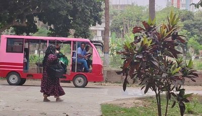 রুয়েটে তৈরি বৈদ্যুতিক গাড়ি চলছে ক্যাম্পাসে