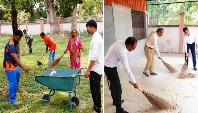 ডেঙ্গু ও চিকুনগুনিয়া প্রতিরোধে অফিস প্রাঙ্গণ পরিষ্কার করেন বিভাগীয় কার্যালয়ের কর্মকর্তা ও কর্মচারীরা