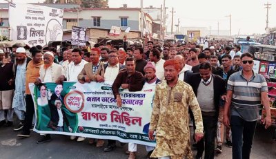কেশরহাট পৌর বিএনপির শুভেচ্ছা মিছিল