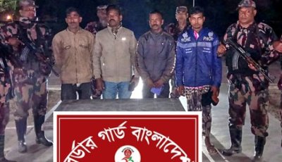অবৈধভাবে ভারতে যাওয়ার চেষ্টা, চাঁপাইনবাবগঞ্জে আটক ৪