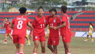 ভুটানকে গোলের মালা পরালো বাংলাদেশ