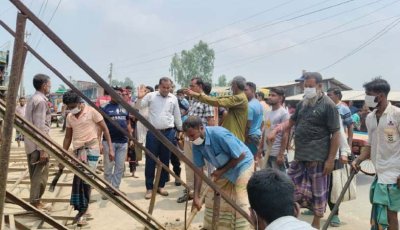 অবৈধ দখলমুক্ত হলো রাণীনগরের আবাদপুকুর আঞ্চলিক সড়ক