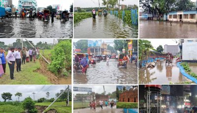 বগুড়ার সর্বত্র জলাবদ্ধতা, চরম জনভোগান্তি
