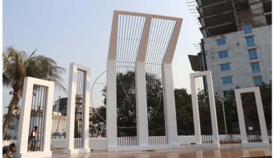 শ্রদ্ধা নিবেদনের জন্য প্রস্তুত রাজশাহী কেন্দ্রীয় শহিদ মিনার