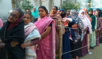 রাজশাহী-৬ আসনের আতারপাড়া প্রাথমিক বিদ্যালয় কেন্দ্রে হাতপাখা কোন ভোট পায়নি